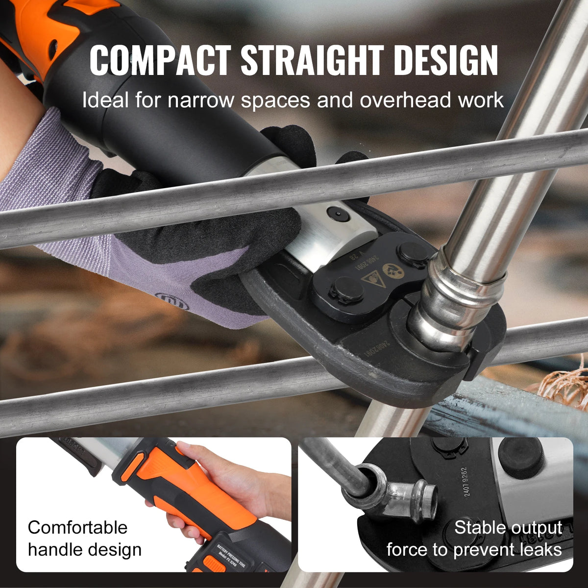 SucceBuy Press Tool and Battery Kit Electric Pipe Crimping Tool with V15 V22 V28 Jaws Press Tool Kit with 2pcs 2.0Ah Battery Compatible with Propress