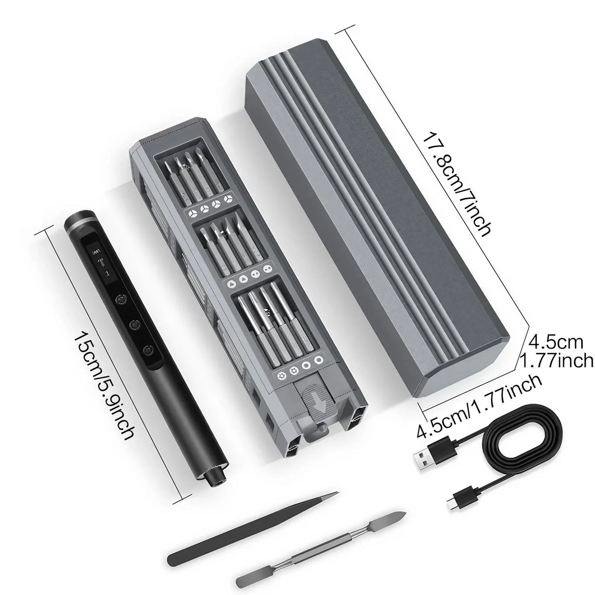49 in 1 Precision Electric Screwdriver Set with 42 Magnetic Bits for Electronics Repair PC DIY and Hardware Tooling Systems High Torque Mini Power Tool Kit for Precision Assembly and Soldering Prep Great for Home Improvement