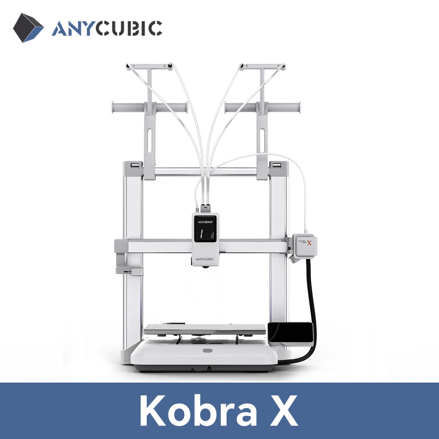 ANYCUBIC Kobra X 600mm/s Max Print Speed 3D Printer 2x Time & Material Savings Up To 19 Colors Printing AI Detection 3D Printer