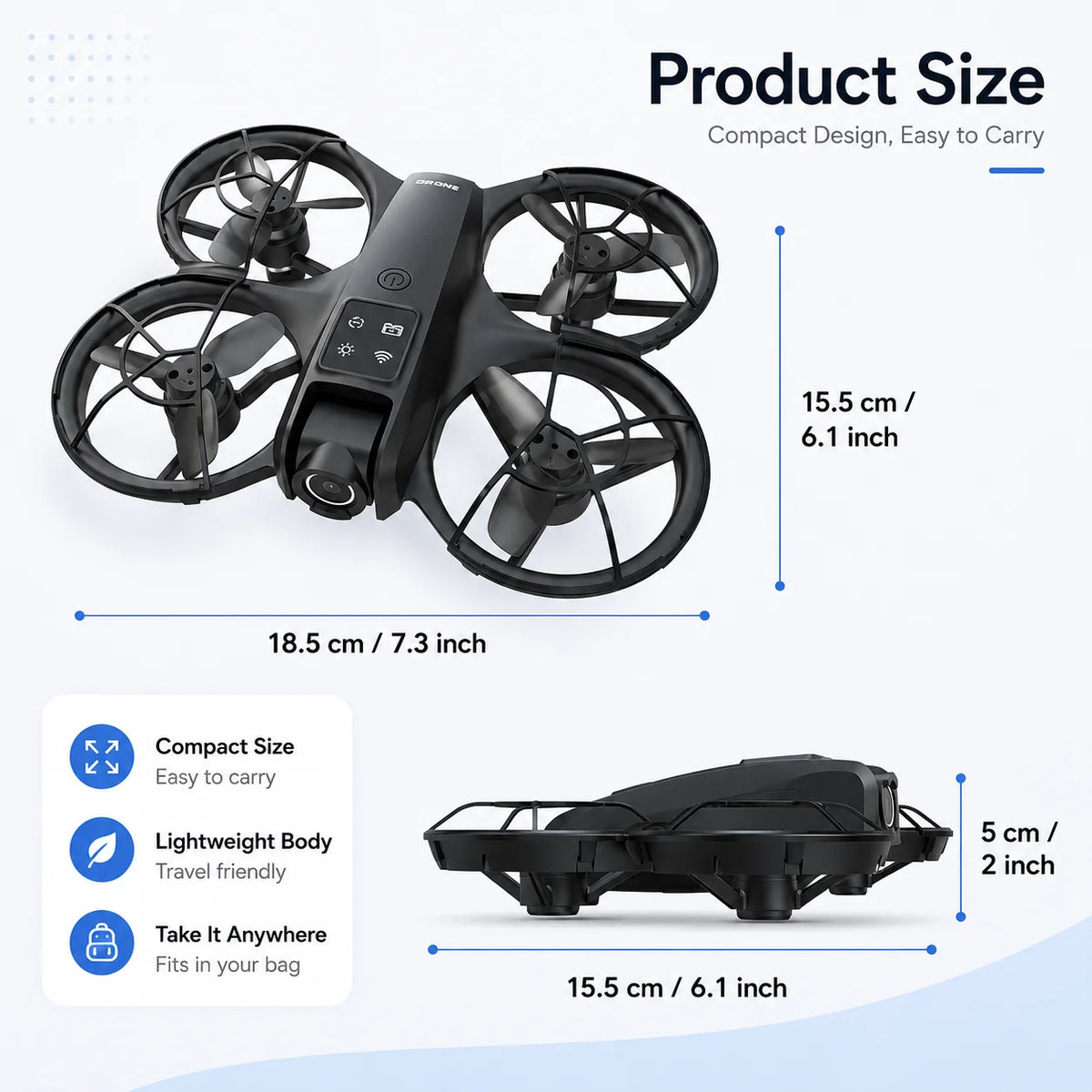 ZNLYRION Mini Drone K200MAX Full Protected  With LCD Screen Remote 180 Electric Adjustable Camera Brushless Motor Optical Flow Hover RGB Colorful Light RC Quadcopter