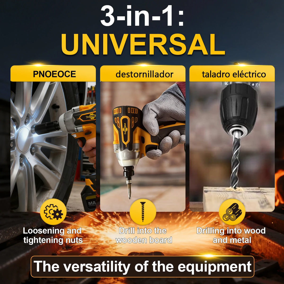 RhovixStar 20V Brushless Cordless Impact Wrench 580Nm High Torque 1/2 Inch Electric Power Impact Gun Kit with 2x 4.0Ah Batteries Charger Sockets Case for Car Lug Nuts
