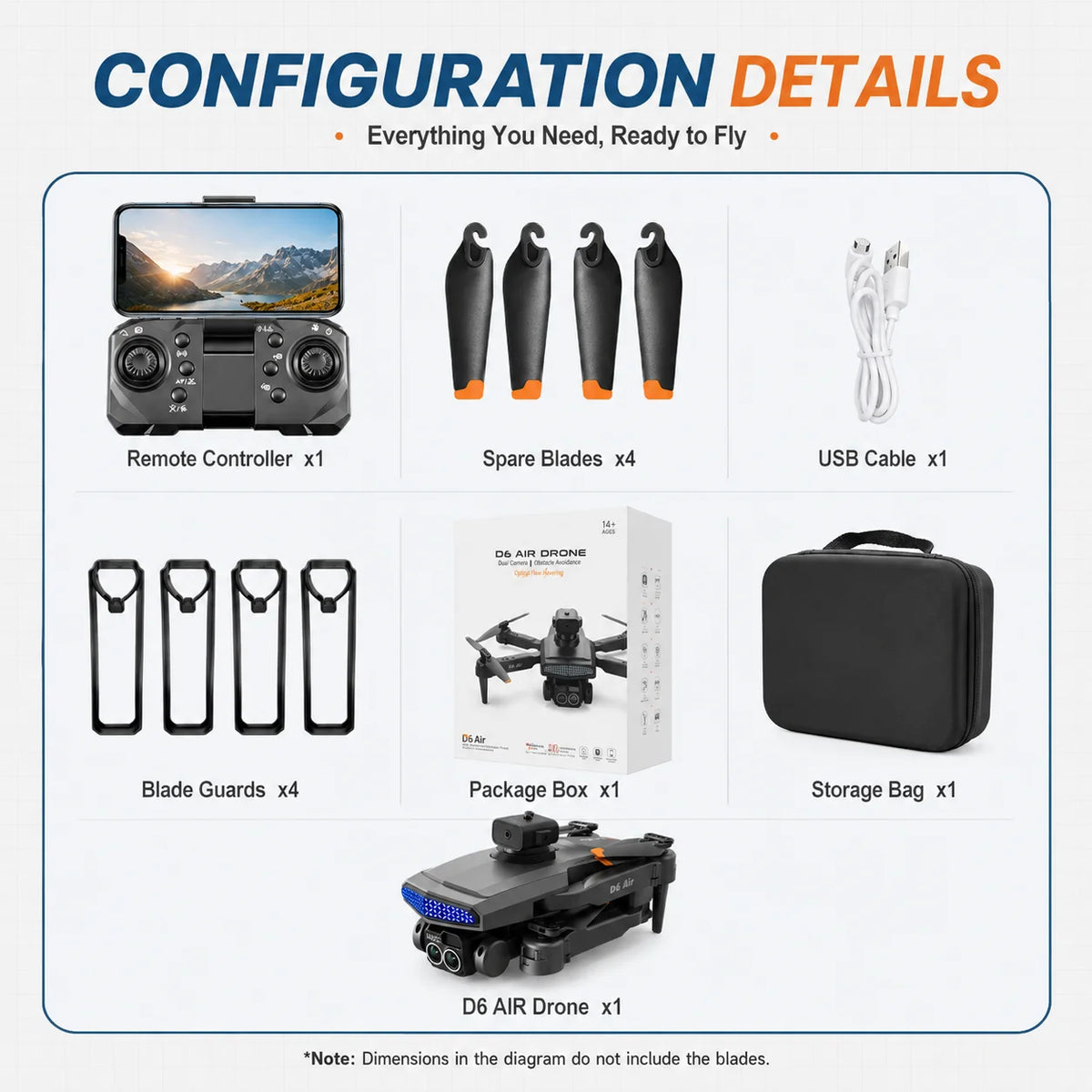 ZNLYRION RC Drone D6 Air Foldable 4K Dual Camera WiFi FPV Quadcopter with Optical Flow Hovering 540° Obstacle Avoidance 50X Zoom 2.4GHz 4CH Remote Control Drone with Storage Bag