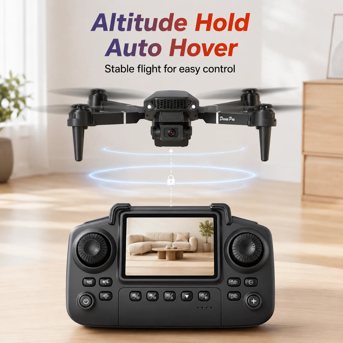 ZNLYRION 480PFoldable FPV Drone with Screen Remote Dual Camera Altitude Hold Headless Model LED Night Light