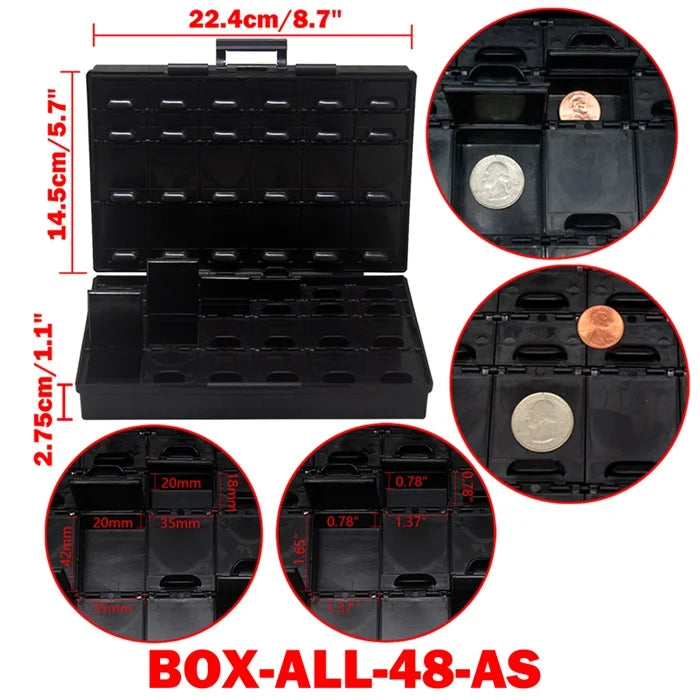 AideTek ESD Safe SMD Storage IC Box Bins Anti-statics SMT Organizer Transistor Electronics Storage Cases & Organizers BOXALLAS