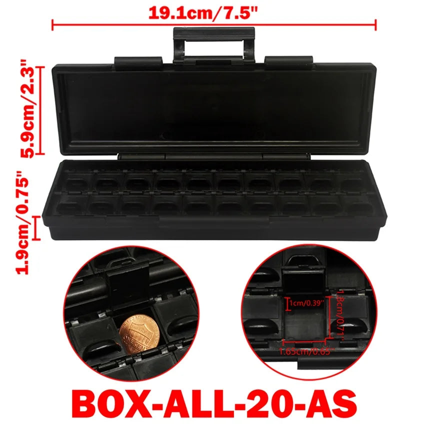 AideTek ESD Safe SMD Storage IC Box Bins Anti-statics SMT Organizer Transistor Electronics Storage Cases & Organizers BOXALLAS