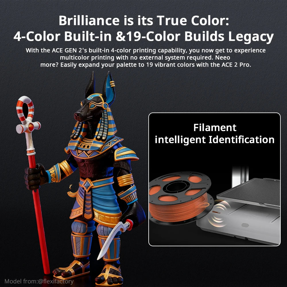ANYCUBIC Kobra X 600mm/s Max Print Speed 3D Printer 2x Time & Material Savings Up To 19 Colors Printing AI Detection 3D Printer