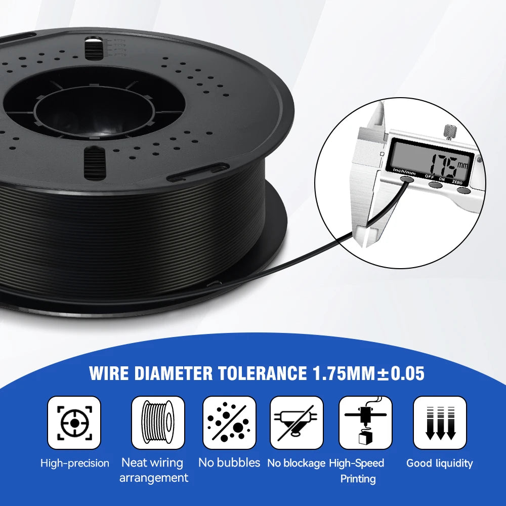 KINGROON 10KG(22LBS) PLA PETG HS-PLA HS-PETG Filament 1.75mm High Speed 3D Printer Material Matte PLA 1kg*10 Roll Mix Color