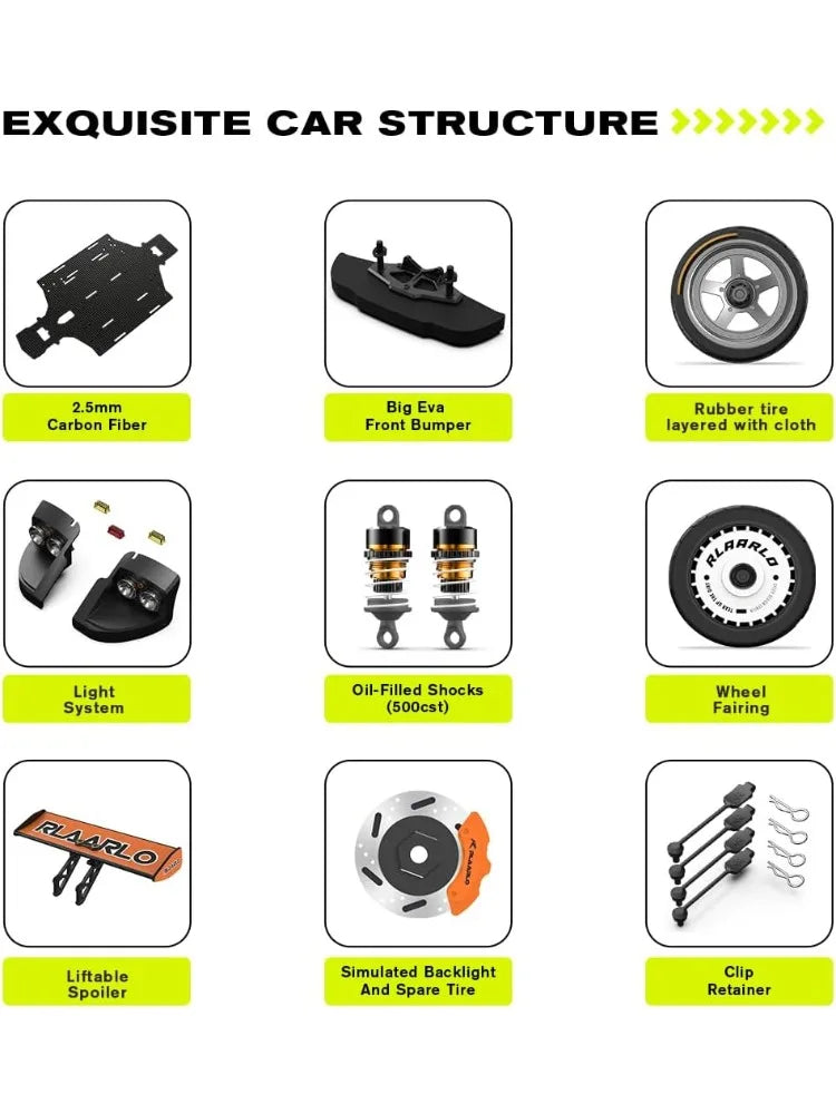 1/10 AK-787 Large Brushless High Speed RC Cars for Adults Fast 120 MPH,Hobby Remote Control Car with Carbon Fiber Chassis