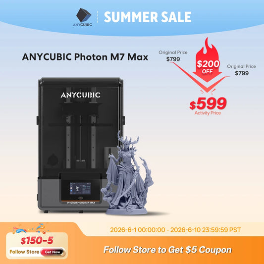 ANYCUBIC Photon Mono M7 Max AE 7K Mono LCD 3D Printer 14.7L Ultra-Large Print Volume LCD Resin 3D Printer COB+ Light Source