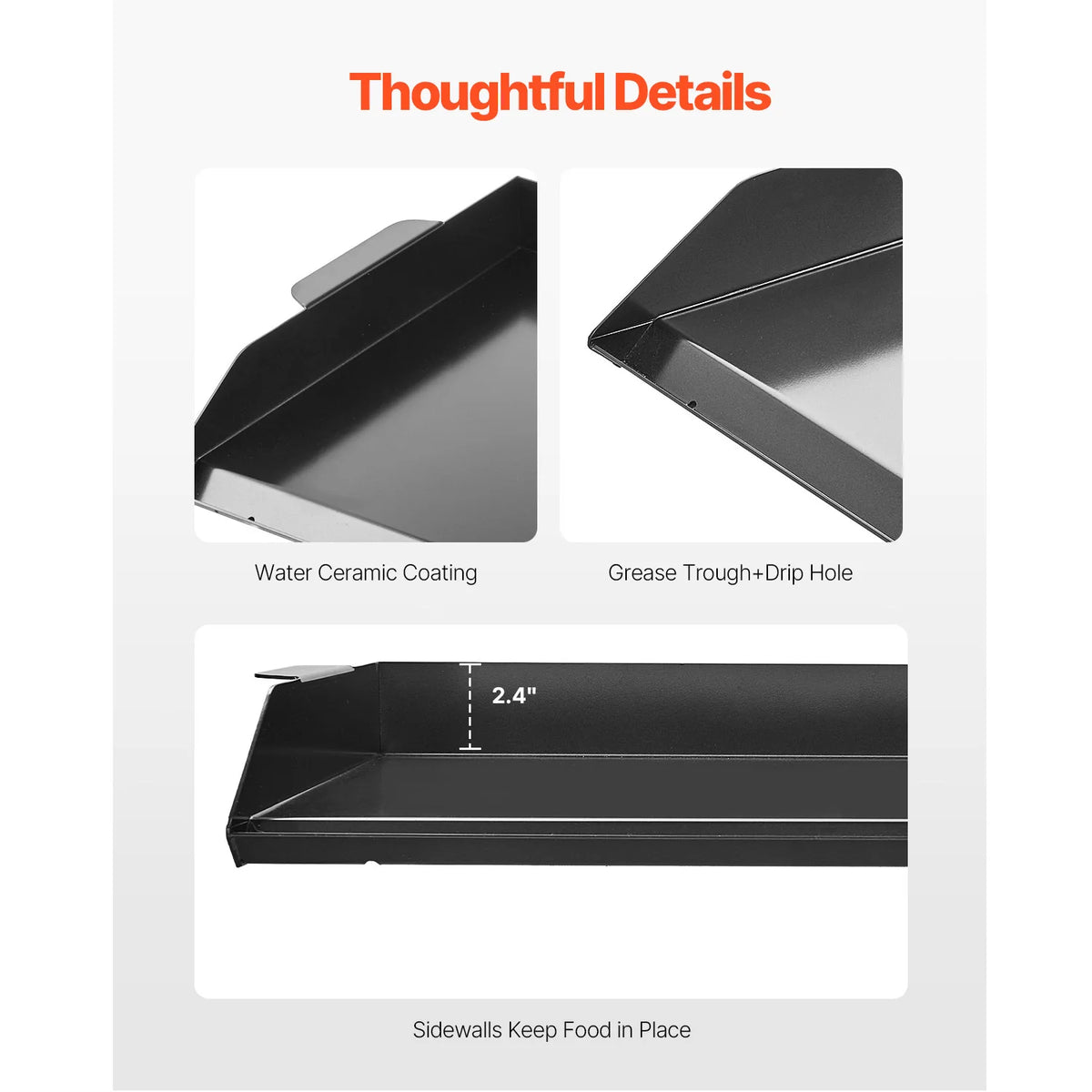 SucceBuy Carbon Steel Griddle Universal Flat Top Rectangular Plate Gas Grill Griddle for BBQ Grill Portable Family Cookware