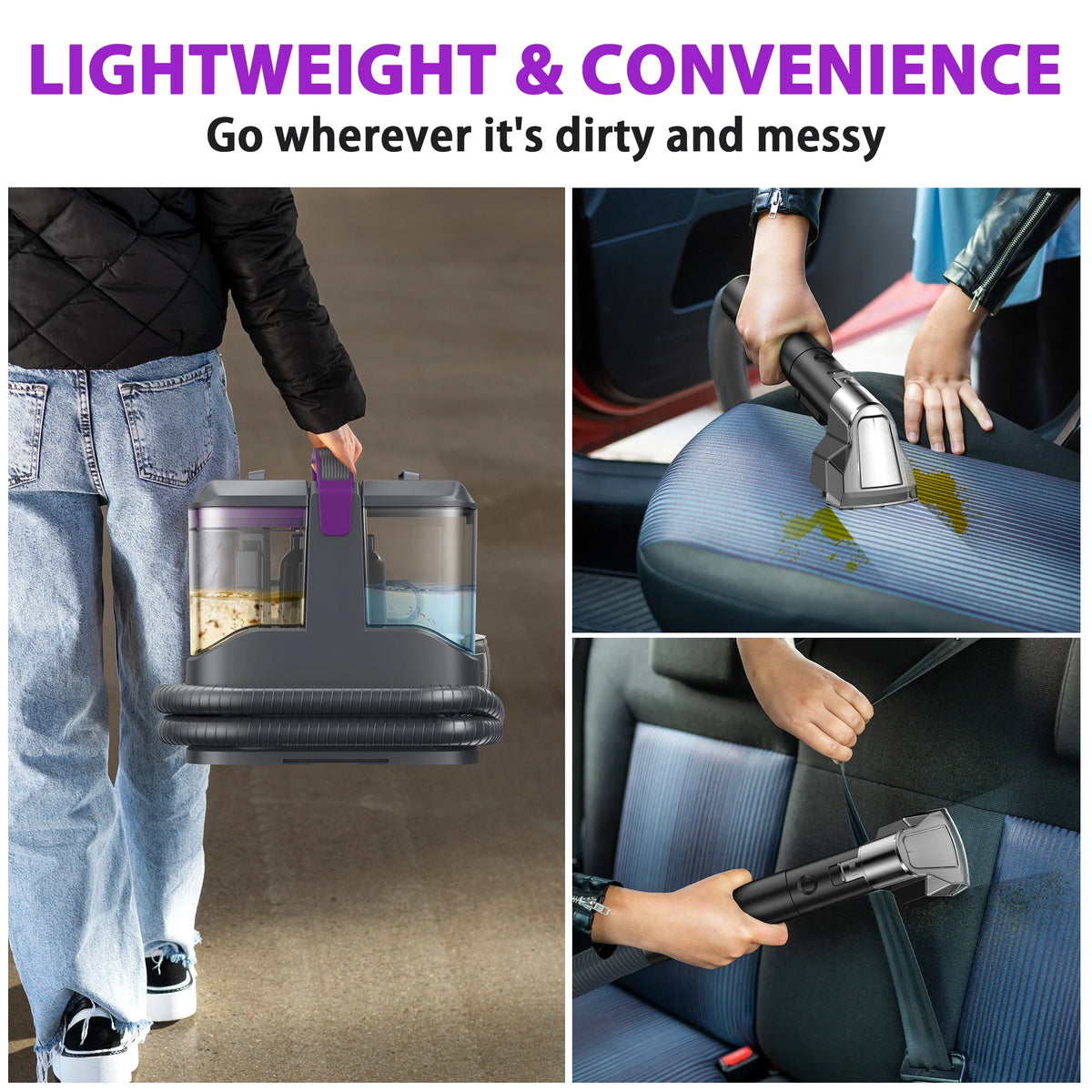 YISORA C9/C9S Portable Carpet & Upholstery Cleaner Machine, 15Kpa 13.5ft Corded Spot Cleaner for Carpet, Sofa, Car Seat