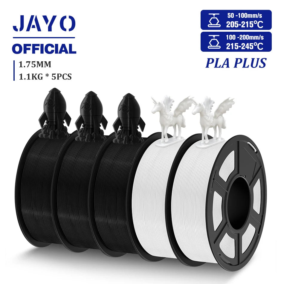 JAYO 3D Filament PLA/PLA META/PETG/SILK PLA+/Wood/PLA Marblel/ APLA 1.75mm 5Roll 1.1KG/0.5KG 3D Printer Filament for 3D Printer