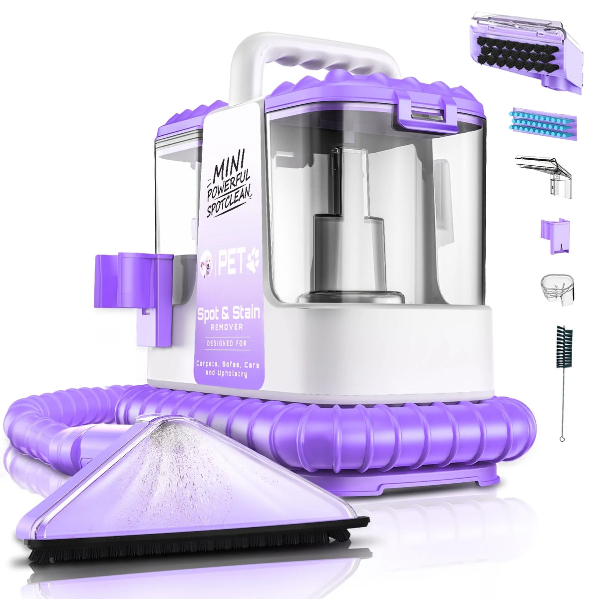 Carpet Cleaner Machine, 32KPa Powerful Suction Portable Upholstery Cleaner with Multiple Tools for Carpet, Couch, Car Seats, Stairs & Pet Messes