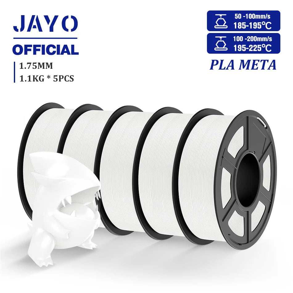 JAYO 3D Filament PLA/PLA META/PETG/SILK PLA+/Wood/PLA Marblel/ APLA 1.75mm 5Roll 1.1KG/0.5KG 3D Printer Filament for 3D Printer