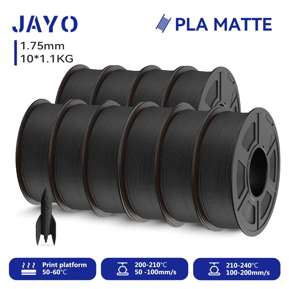 JAYO 9/10 Rolls 3D PETG/PLA/PLA PLUS Printer Filament 1.75mm 100% No Bubble non-toxic 3D Printing Materials for 3D Printer& Pen