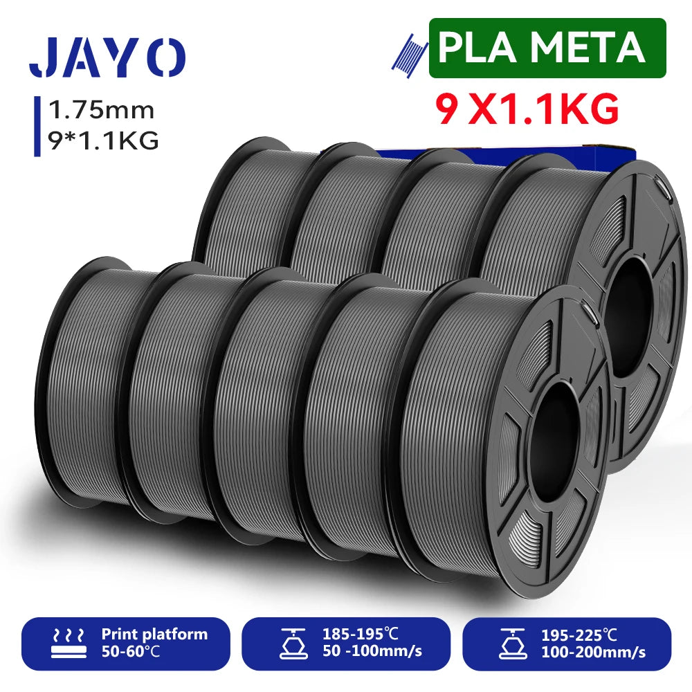 JAYO 9/10 Rolls 3D PETG/PLA/PLA PLUS Printer Filament 1.75mm 100% No Bubble non-toxic 3D Printing Materials for 3D Printer& Pen