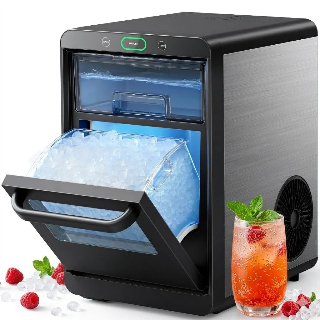 Nugget Ice Maker Countertop - Smart Pebble Ice Machine, Delivers in Just 10 Minutes, Pellet Ice 44 lbs per Day, Crushed Ice from Timer Function and Status Alerts with App