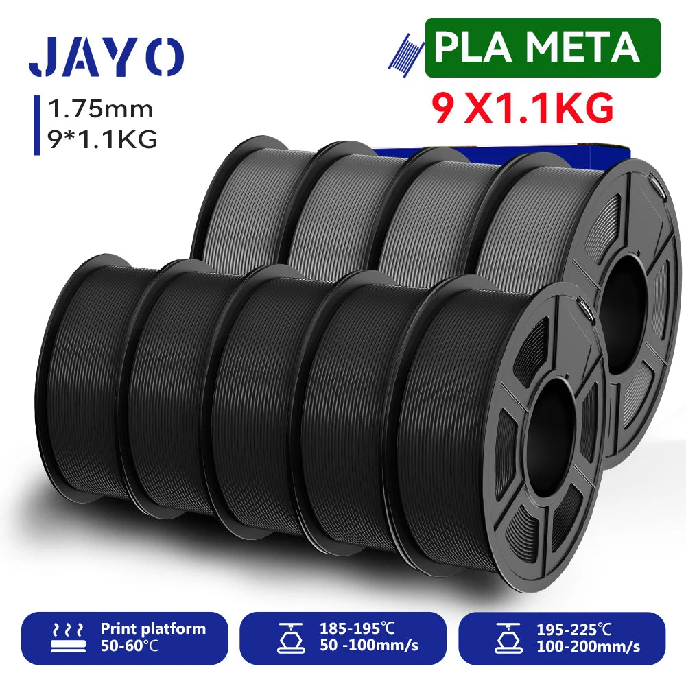 JAYO 9/10 Rolls 3D PETG/PLA/PLA PLUS Printer Filament 1.75mm 100% No Bubble non-toxic 3D Printing Materials for 3D Printer& Pen
