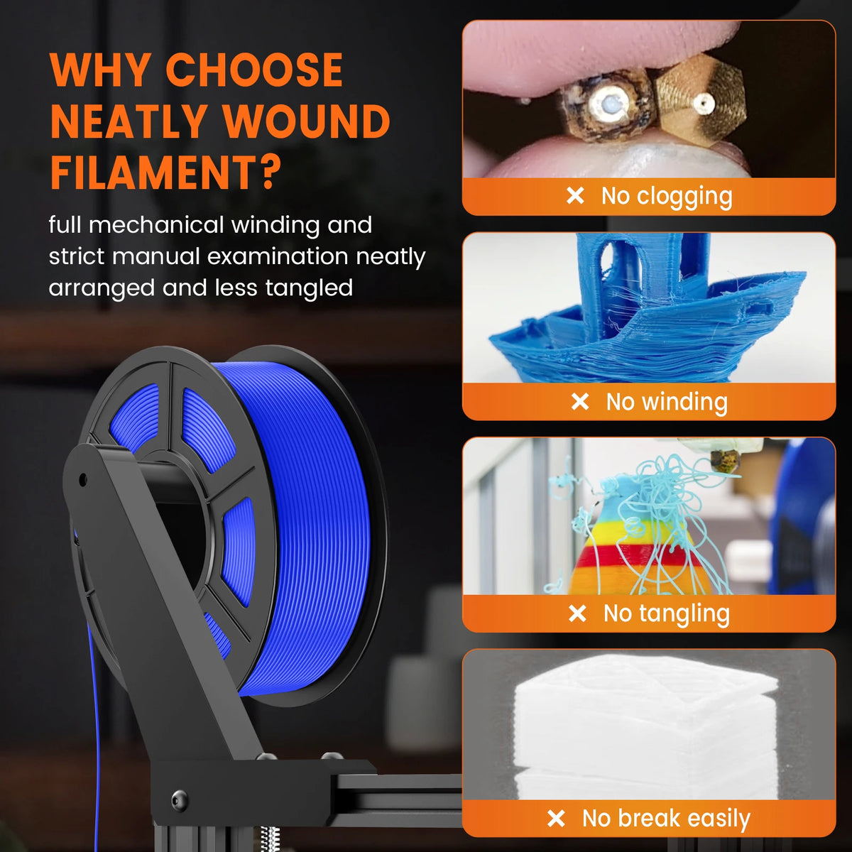 TECBEARS PETG 3D Printer Filament 1.75mm 5 Rolls 5KG Multi Color Petg Vacuum Packaging 100% No Bubble for FDM DIY Gift Material