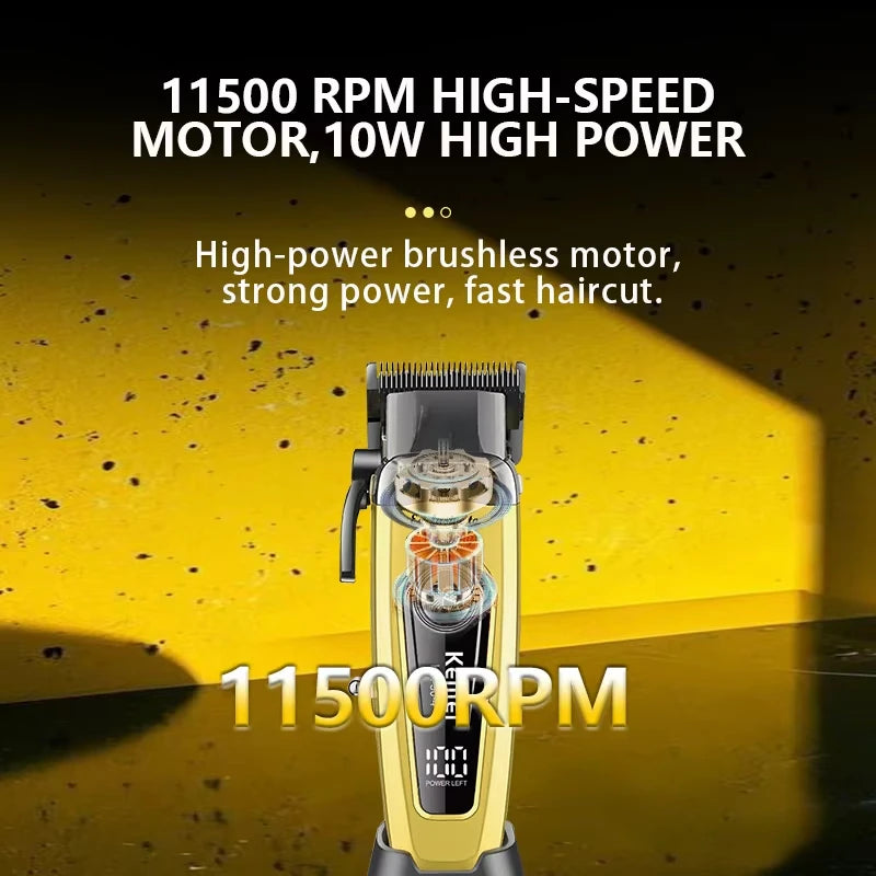 Kemei Rechargeable Electric Hair Clipper Professional Barber Trimmer For Man Cordless Shaver KM-90-4 KM-2293 Gold  KM-3209 Kit