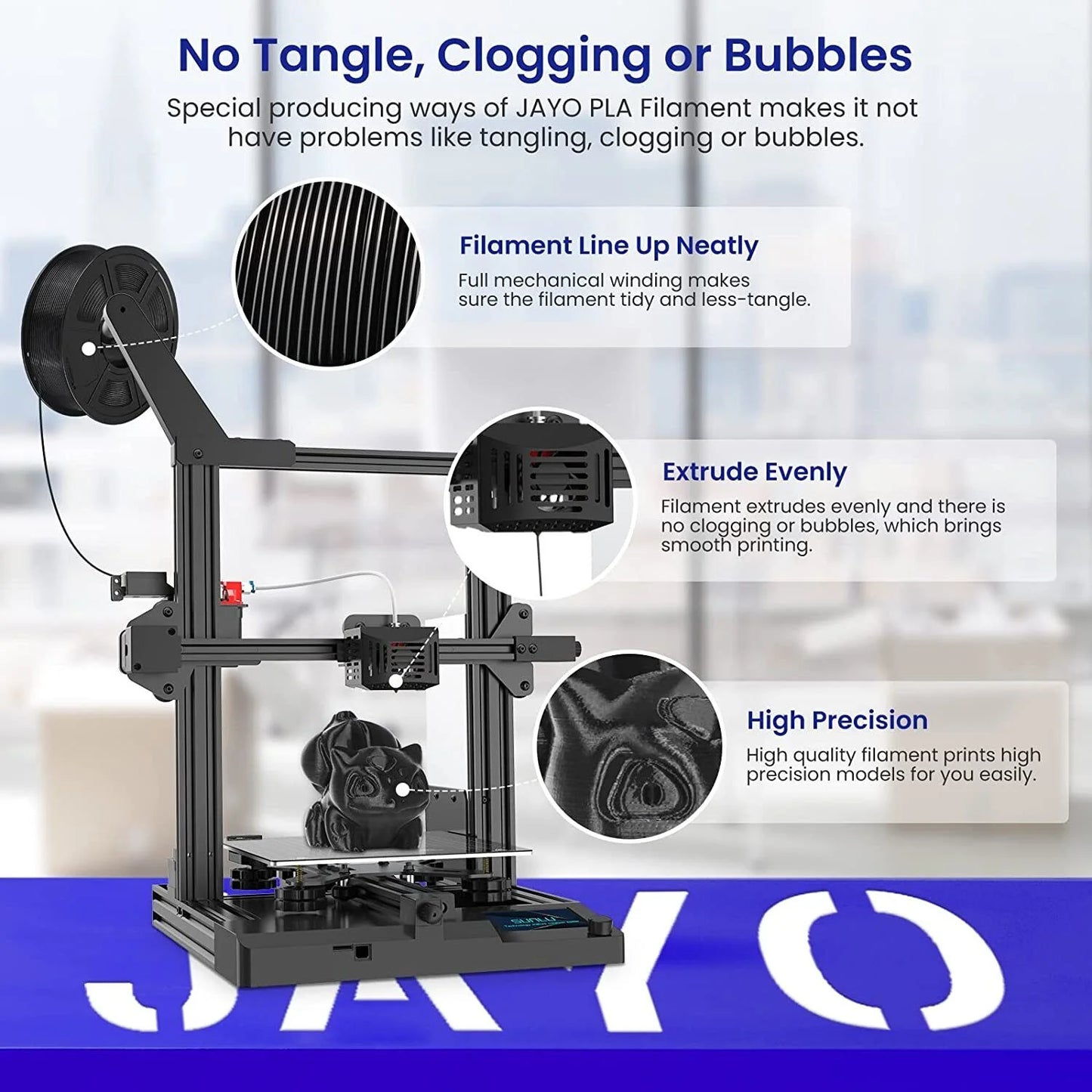 JAYO 9/10 Rolls 3D PETG/PLA/PLA PLUS Printer Filament 1.75mm 100% No Bubble non-toxic 3D Printing Materials for 3D Printer& Pen