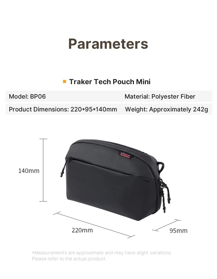 Ulanzi Traker Tech Pouch Waterproof Photography Storage Carry Pouch Small Electronics Organizer Bag for SD Card Camera Battery