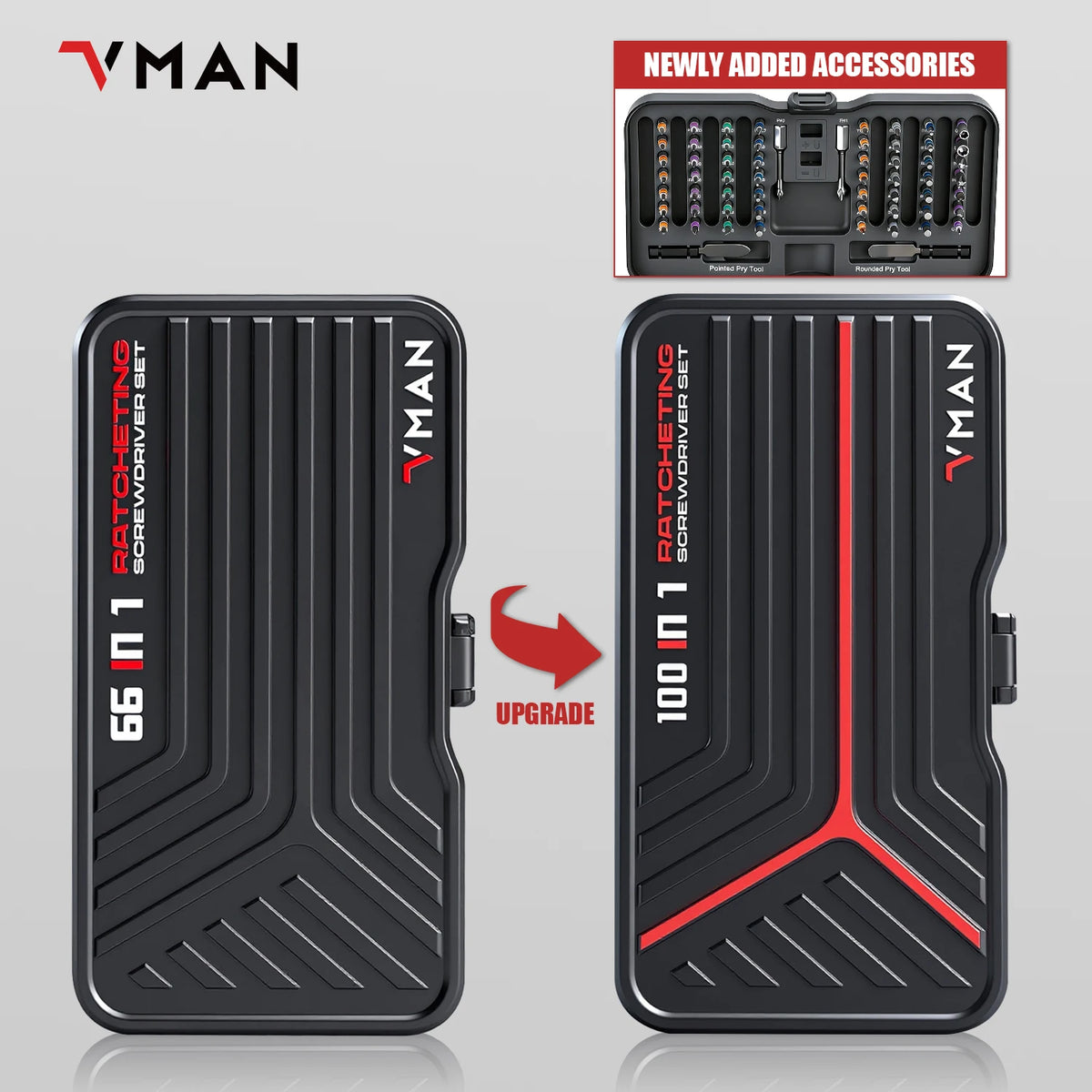 VMAN 100in1 Multifunction Ratchet Screwdriver Set Multi Magnetic Bits Mini Repair Tool Kit Household Tool For PC & Desk Etc.