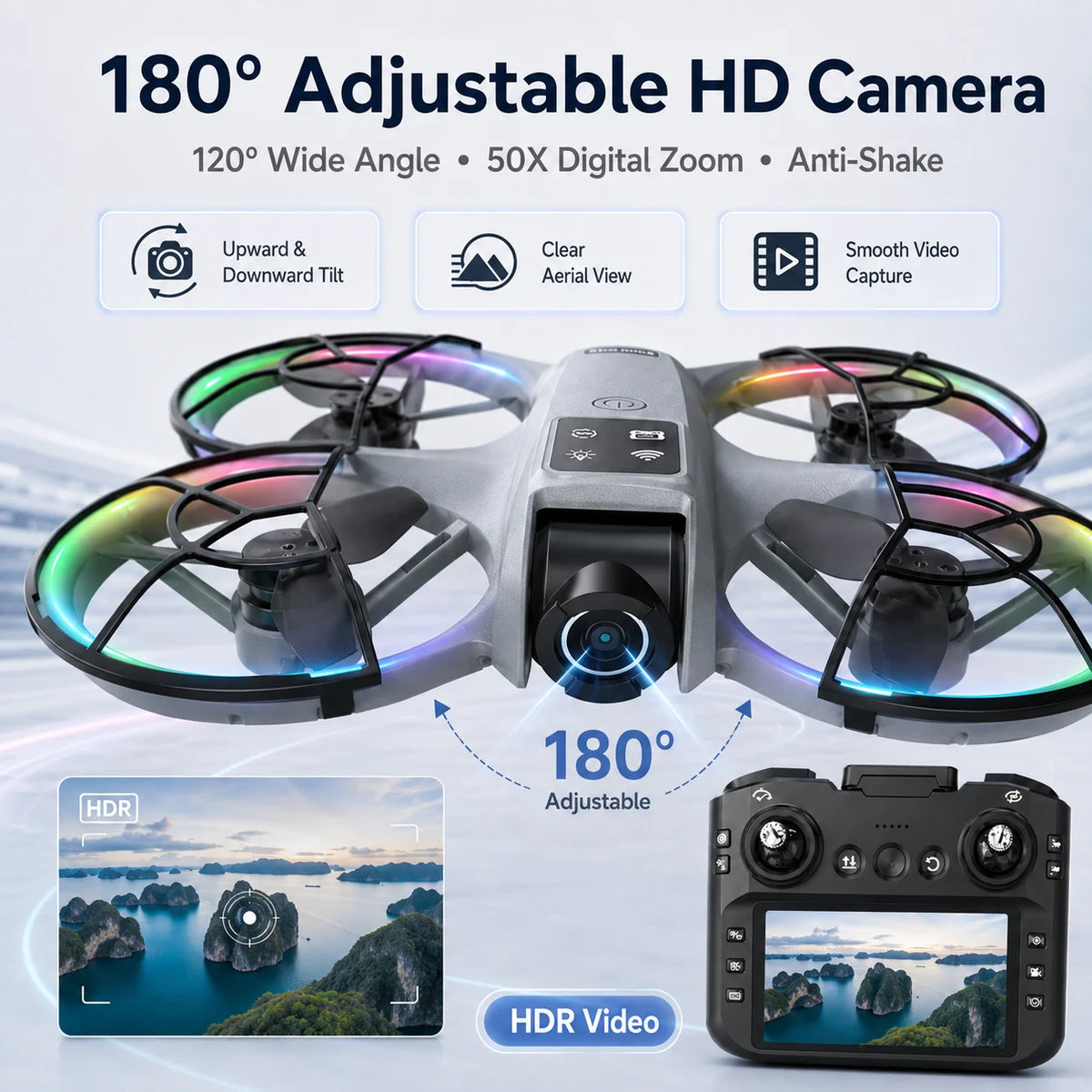 Aerial Photography Drone 120° Wide Angle Intelligent Anti Shake High Color Reproduction Gesture Shooting Trajectory Flight APP Control Quadcopter