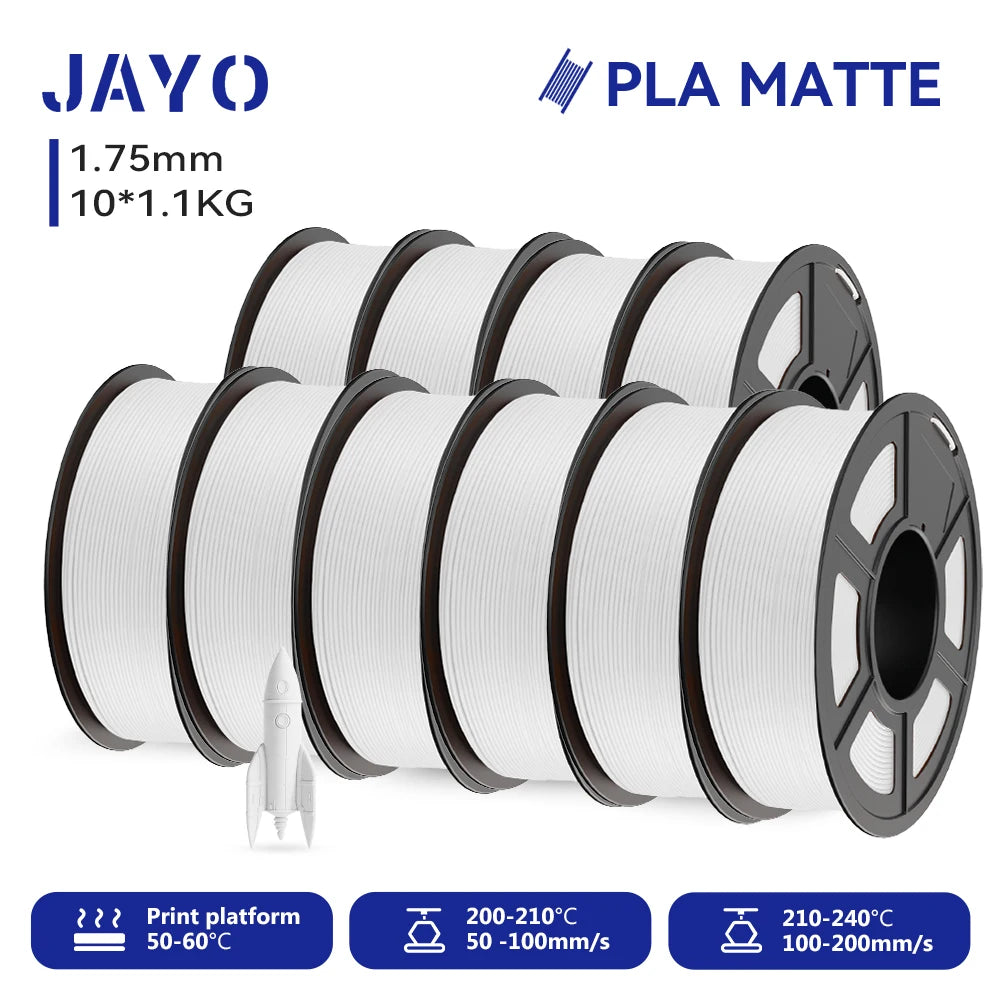 JAYO 9/10 Rolls 3D PETG/PLA/PLA PLUS Printer Filament 1.75mm 100% No Bubble non-toxic 3D Printing Materials for 3D Printer& Pen