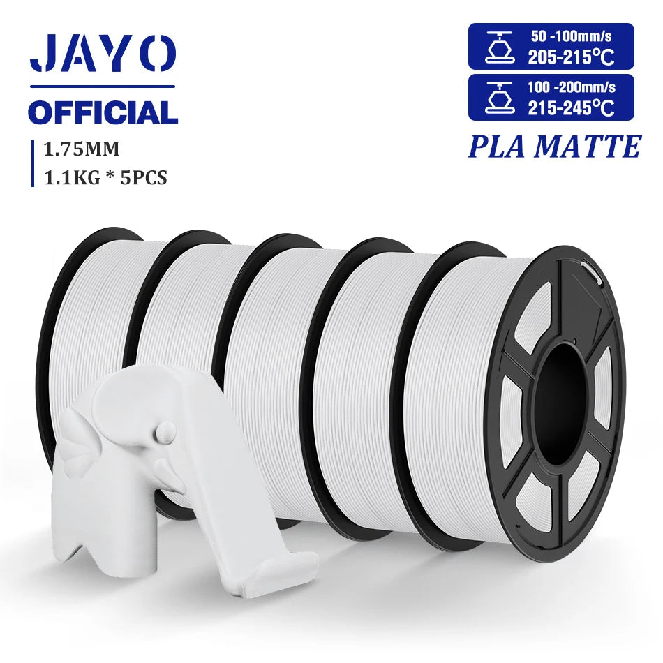 JAYO 3D Filament PLA/PLA META/PETG/SILK PLA+/Wood/PLA Marblel/ APLA 1.75mm 5Roll 1.1KG/0.5KG 3D Printer Filament for 3D Printer