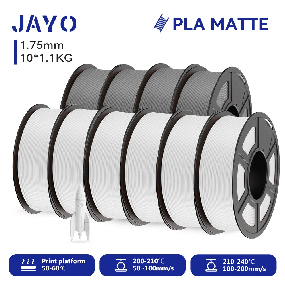 JAYO 9/10 Rolls 3D PETG/PLA/PLA PLUS Printer Filament 1.75mm 100% No Bubble non-toxic 3D Printing Materials for 3D Printer& Pen