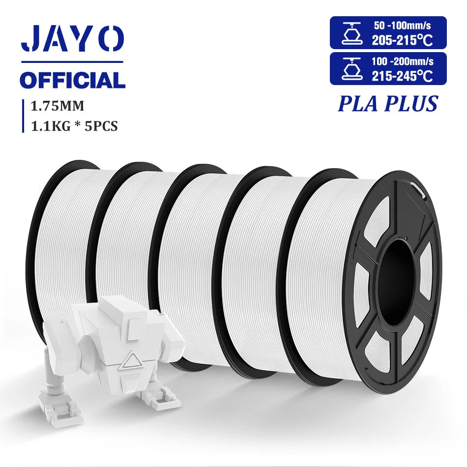JAYO 3D Filament PLA/PLA META/PETG/SILK PLA+/Wood/PLA Marblel/ APLA 1.75mm 5Roll 1.1KG/0.5KG 3D Printer Filament for 3D Printer