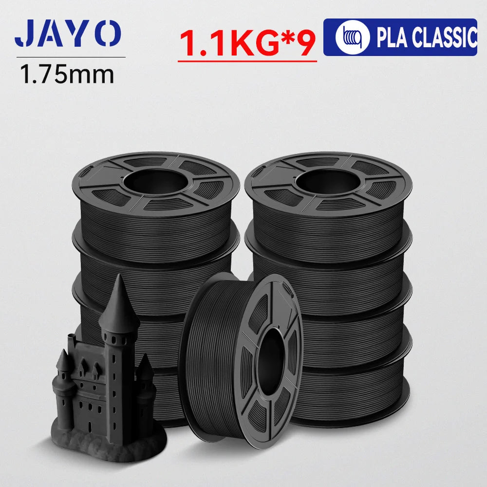 JAYO 9/10 Rolls 3D PETG/PLA/PLA PLUS Printer Filament 1.75mm 100% No Bubble non-toxic 3D Printing Materials for 3D Printer& Pen