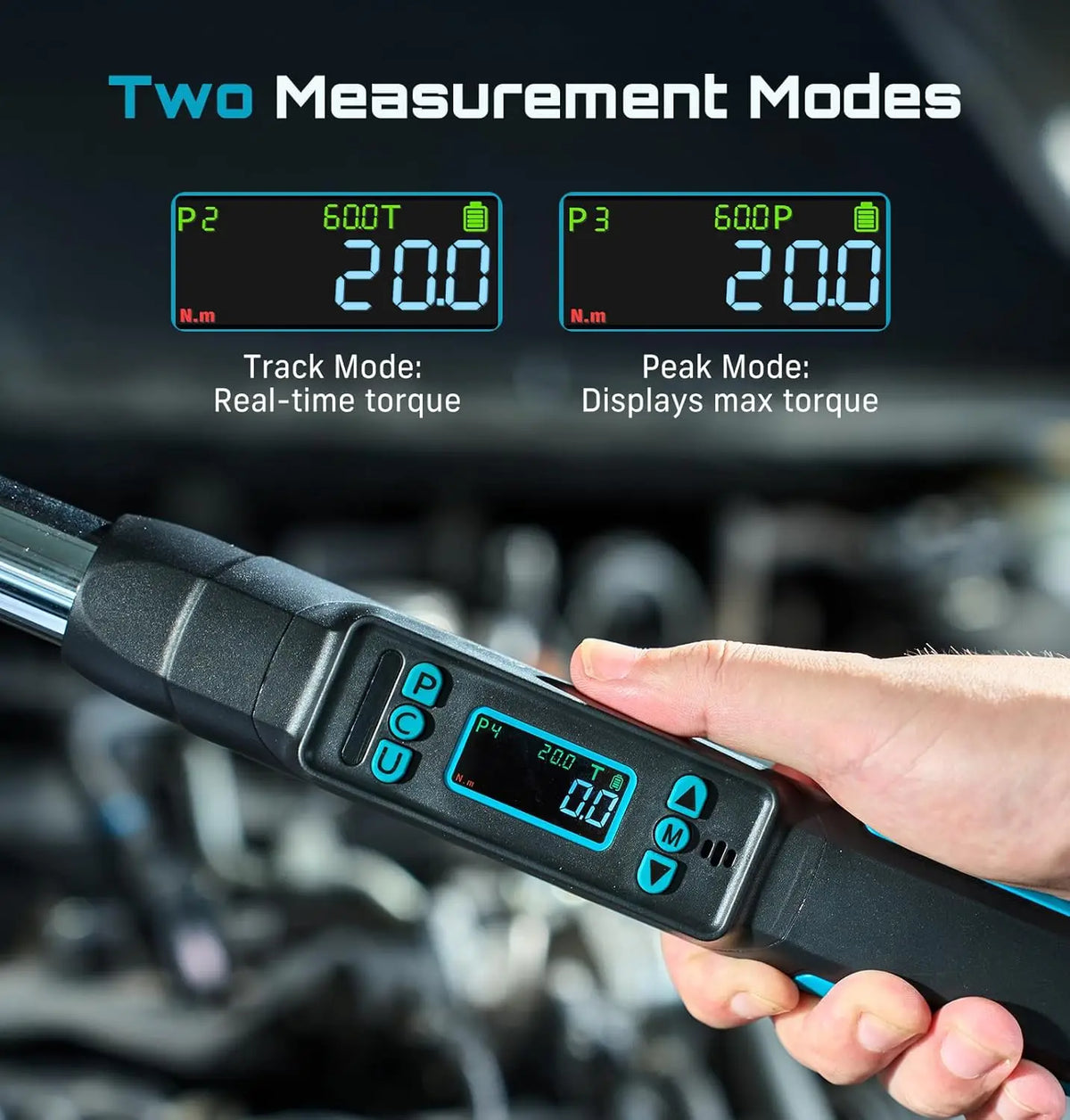 SEESII Digital Torque Wrench 3/8" 220Nm Electric Torque Wrench for Bicycle Car Motorcycle ±2% Accuracy LCD Display Dual Alarm  ﻿