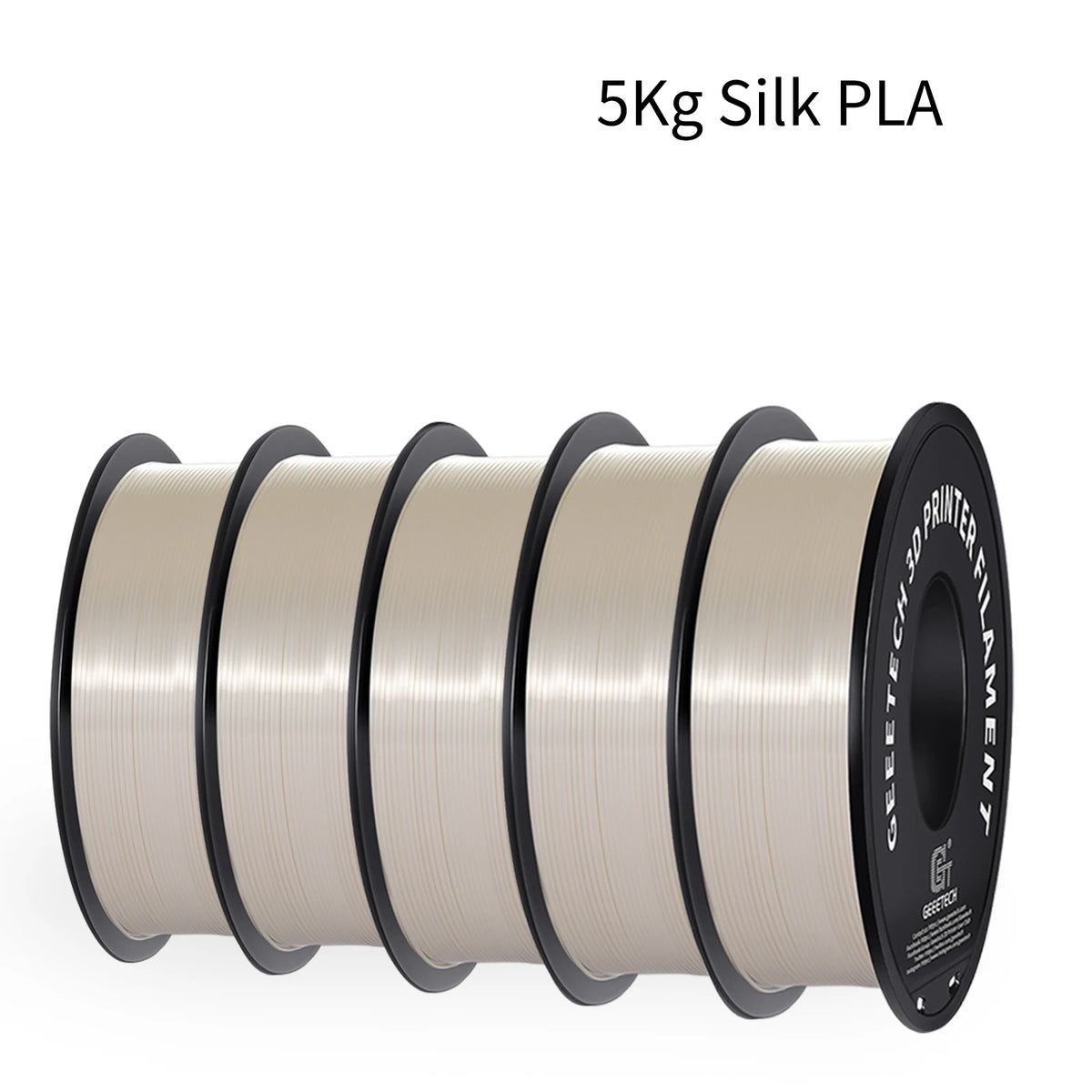 GEEETECH 5Kg 3D Silk PLA Filament 1.75mm High Gloss Surface Neat Wrapped Dimensional Accuracy /-0.02mm Vacuum Packaging