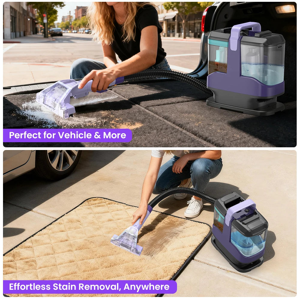 YISORA Portable Spot Carpet Cleaner,  18kPa Wet Dry Washing Cleaner Machine for Car, Sofa