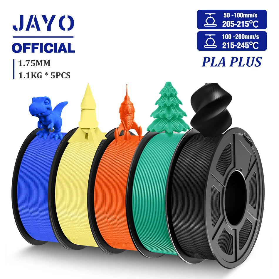 JAYO 3D Filament PLA/PLA META/PETG/SILK PLA+/Wood/PLA Marblel/ APLA 1.75mm 5Roll 1.1KG/0.5KG 3D Printer Filament for 3D Printer
