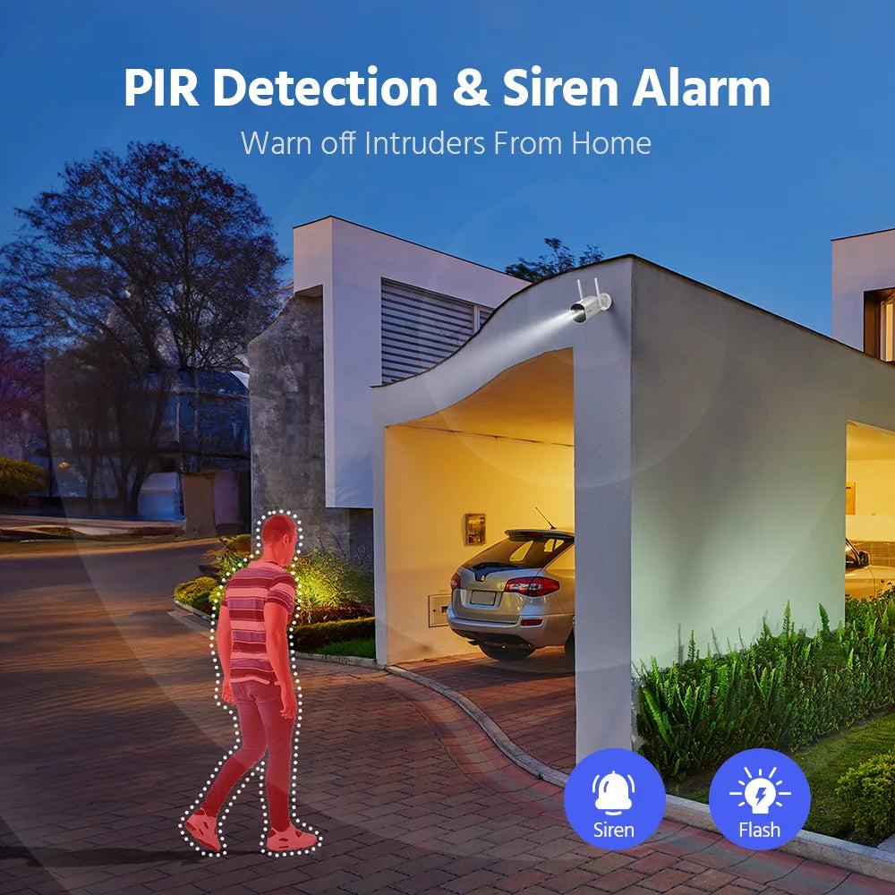 ANNKE 4MP Solar Battery Powered Wireless Security Camera 4MP Color Night Vision 2.4Ghz WiFi PIR Motion Outdoor IP Camera