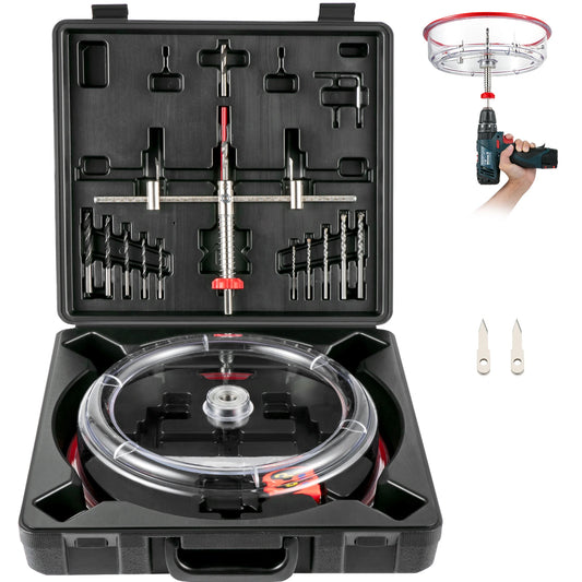 SucceBuy 40-200mm 40-300mm Adjustable Steel Hole Saw Cutter Kit w/ Shield Hole Cutter Drill Bit DIY Tool Sheetrock Veneer Slate