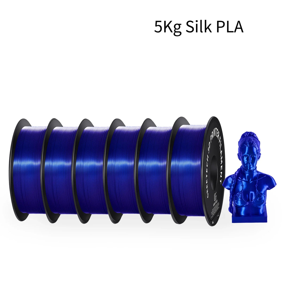 GEEETECH 5Kg 3D Silk PLA Filament 1.75mm High Gloss Surface Neat Wrapped Dimensional Accuracy /-0.02mm Vacuum Packaging