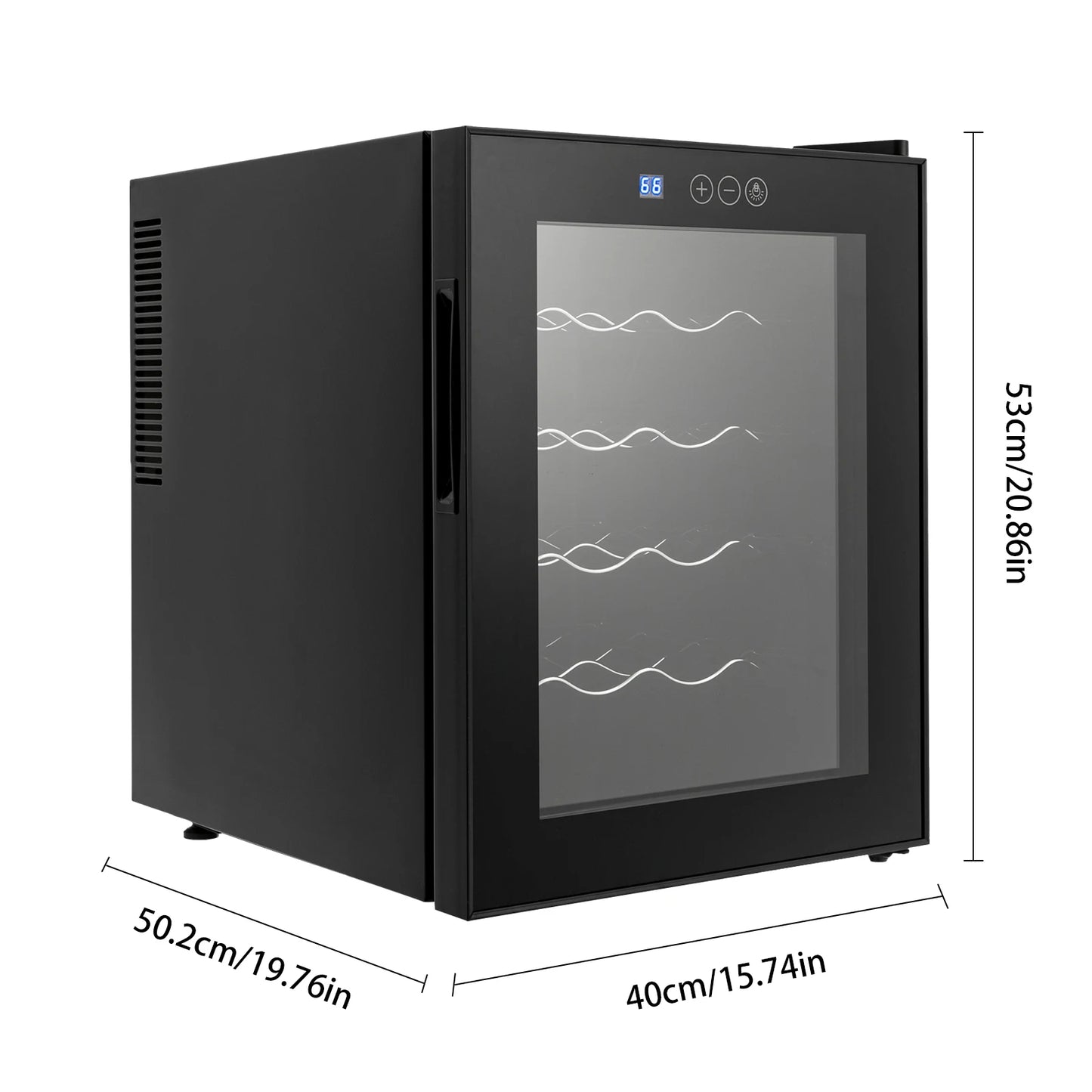 20 Bottles Wine Fridge 4 Shelf Drinks Fridge Digital Display 53.6-64.4°f Brandy Wine Refrigerator Beverage Cooler