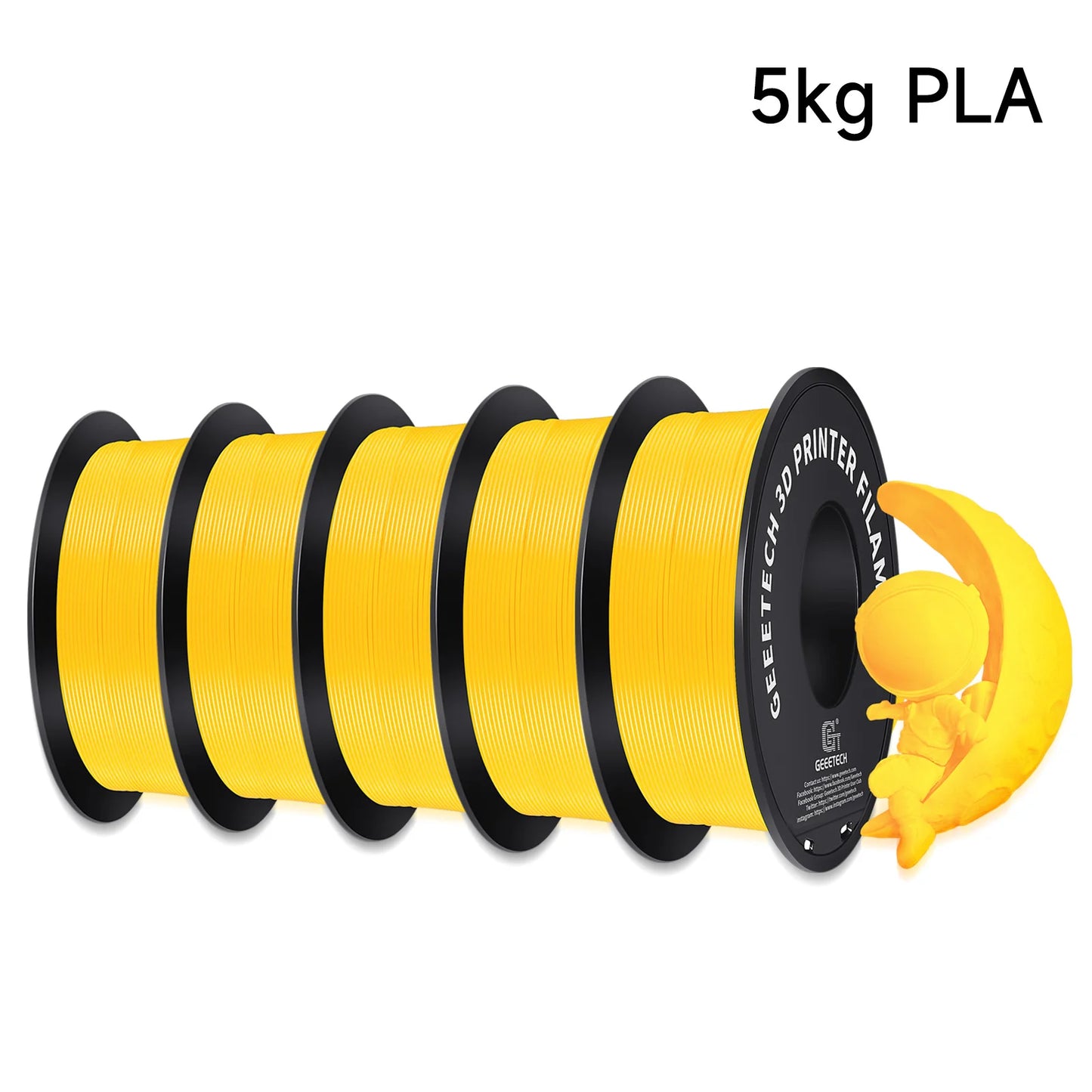 Geeetech 5Kg Standard PLA Filament 1.75mm 3D Printer Plastic Material, Accuracy 0.03mm, multiple colour, Fit Most FDM Printer