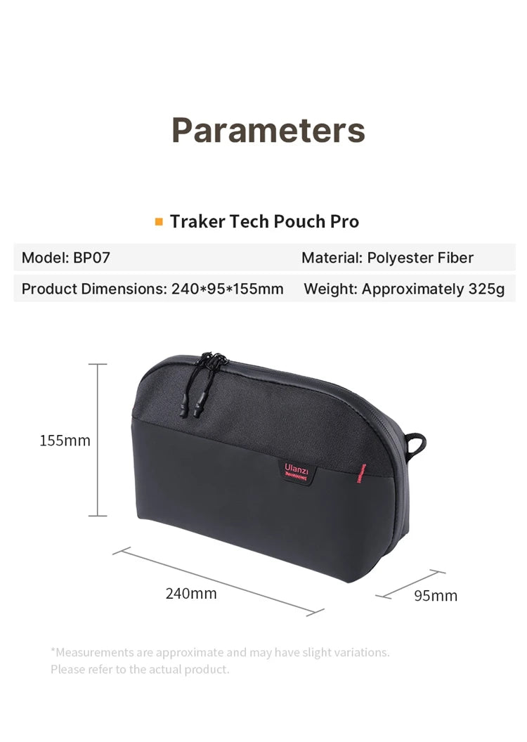 Ulanzi Traker Tech Pouch Waterproof Photography Storage Carry Pouch Small Electronics Organizer Bag for SD Card Camera Battery