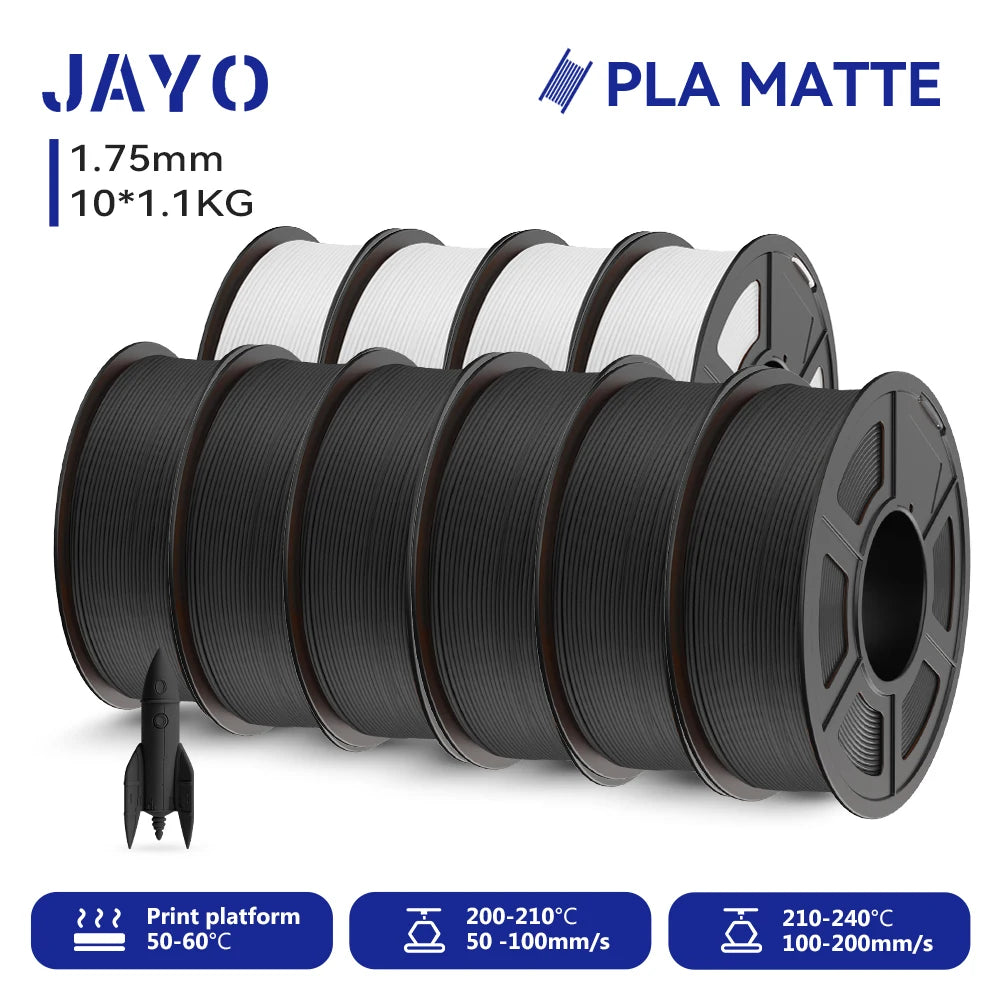 JAYO 9/10 Rolls 3D PETG/PLA/PLA PLUS Printer Filament 1.75mm 100% No Bubble non-toxic 3D Printing Materials for 3D Printer& Pen