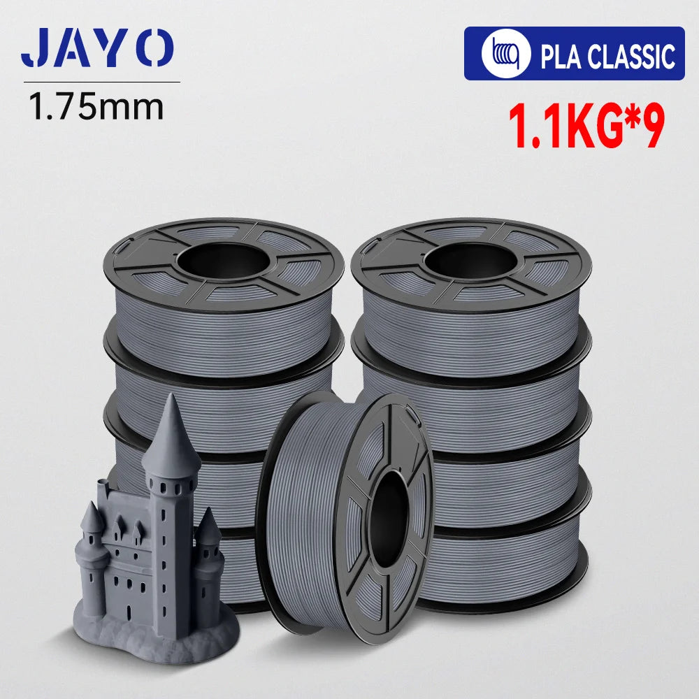 JAYO 9/10 Rolls 3D PETG/PLA/PLA PLUS Printer Filament 1.75mm 100% No Bubble non-toxic 3D Printing Materials for 3D Printer& Pen