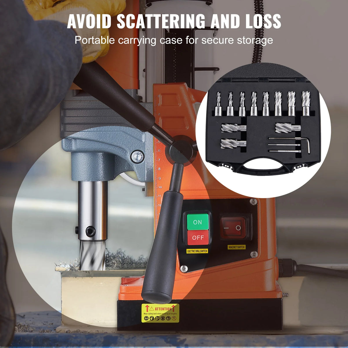 SucceBuy Annular Cutter Set 6 pcs13 pcs Weldon Shank Mag Drill Bits 1" / 2" Cutting Depth for Using with Magnetic Drills