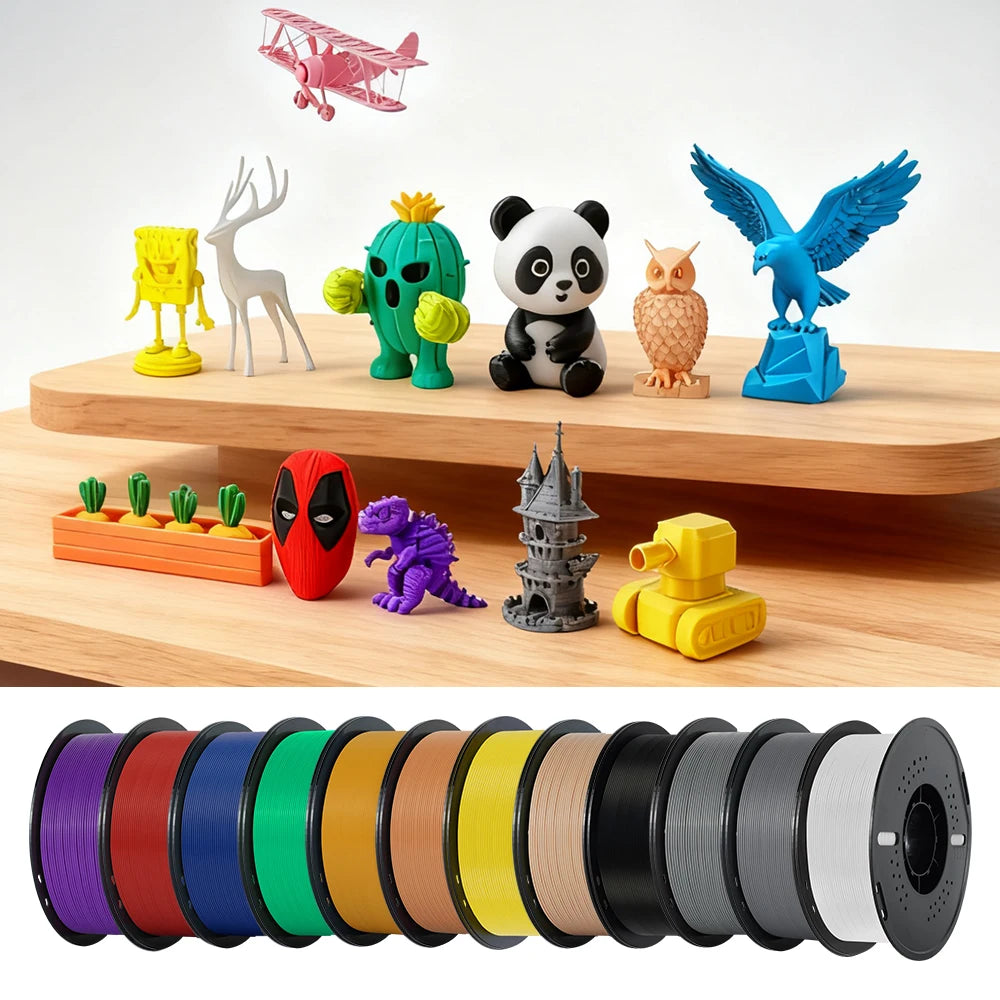 KINGROON 10KG(22LBS) PLA PETG HS-PLA HS-PETG Filament 1.75mm High Speed 3D Printer Material Matte PLA 1kg*10 Roll Mix Color