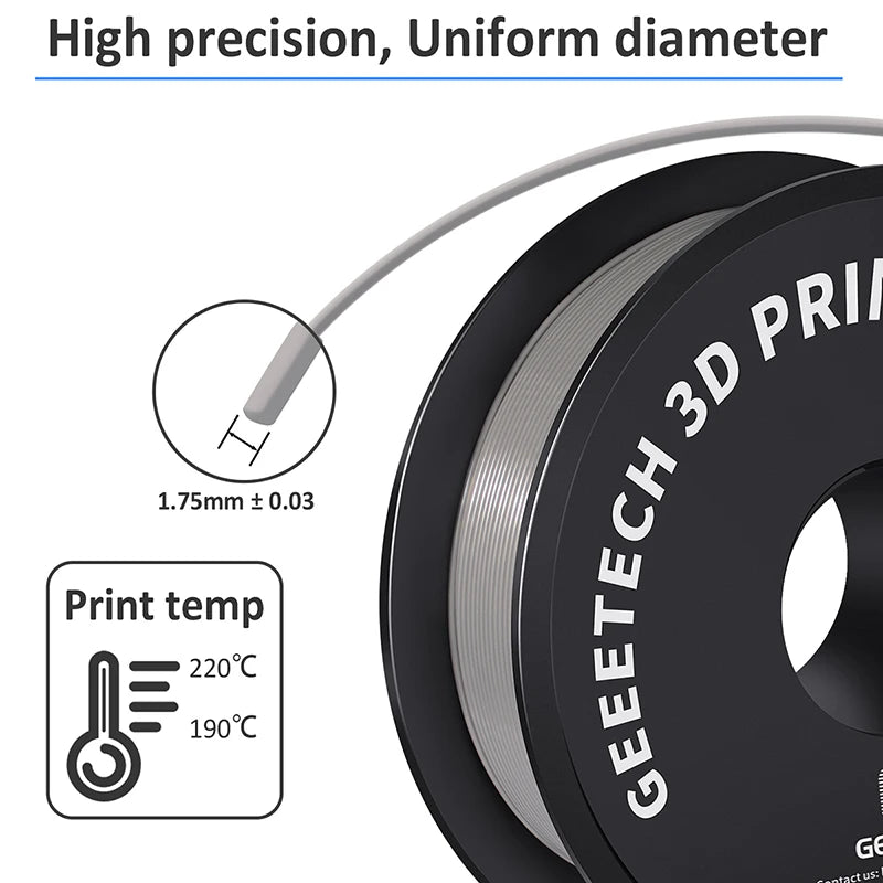 Geeetech 5Kg Standard PLA Filament 1.75mm 3D Printer Plastic Material, Accuracy 0.03mm, multiple colour, Fit Most FDM Printer