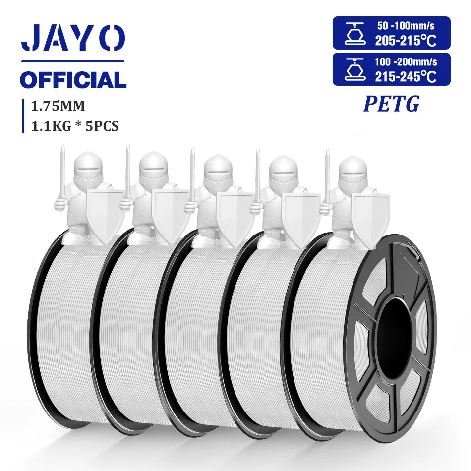 JAYO 3D Filament PLA/PLA META/PETG/SILK PLA+/Wood/PLA Marblel/ APLA 1.75mm 5Roll 1.1KG/0.5KG 3D Printer Filament for 3D Printer