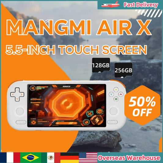 MANGMI AIR X Handheld Game Console Snapdragon 662 With 5000mAh Battery 5.5-inch Screen RGB Hall Joystick Retro Game Console Gift